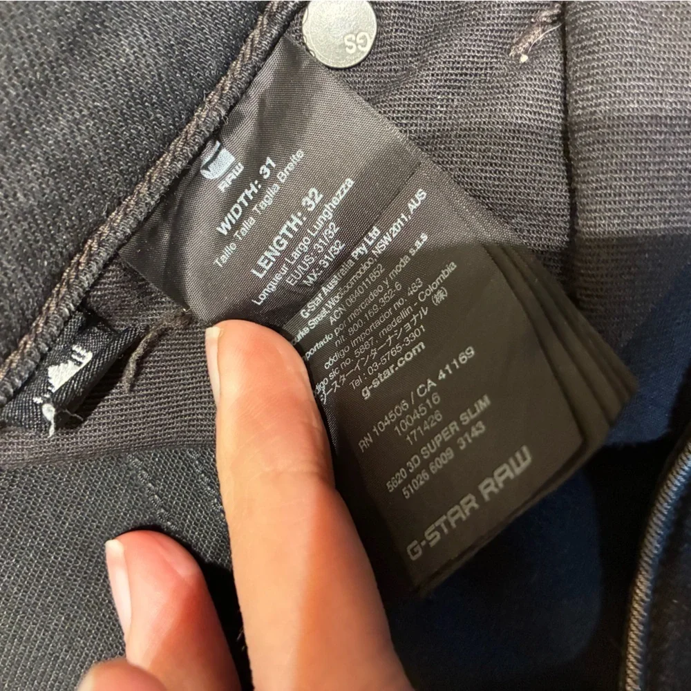 G-Star Raw 5620 3D Super Slim Jean 31 X 32 Charcoal Streetwear Skinny